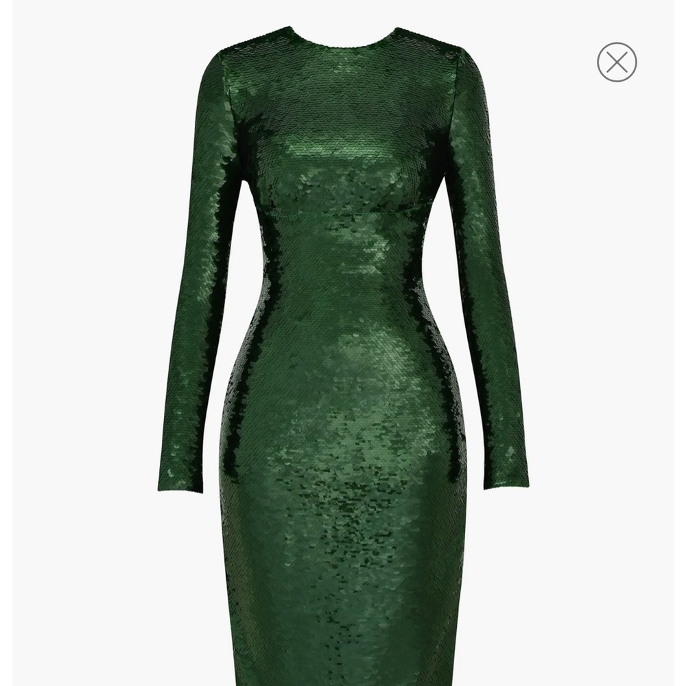 House of CB Green Sequin Holiday Dress - Picture 5 of 10
